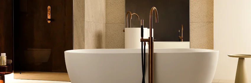 Natuurlijke badkamer met koper - Natuurlijke badkamer met koper