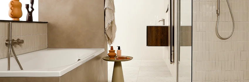 Strakke beige badkamer - Strakke beige badkamer