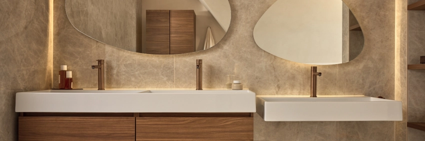 Binnenkijken bij een natuursteen badkamer - Binnenkijken bij een natuursteen badkamer